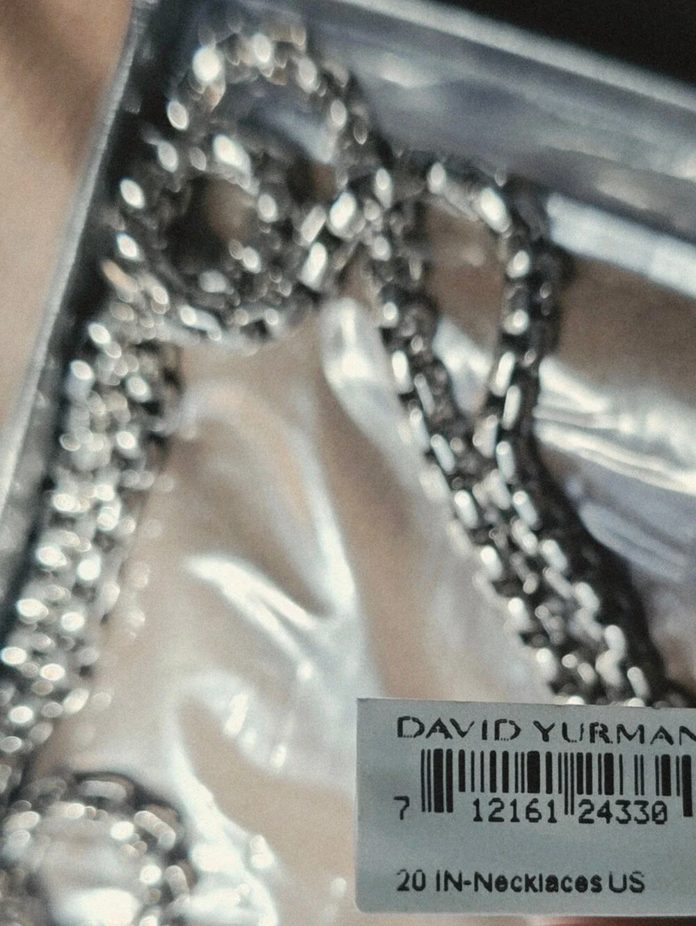 David Yurman Sterling Silver Dagger Pendant Necklace-3.6mm Box Chain Brand New